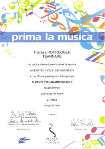 prima la musica 2012 - theresa